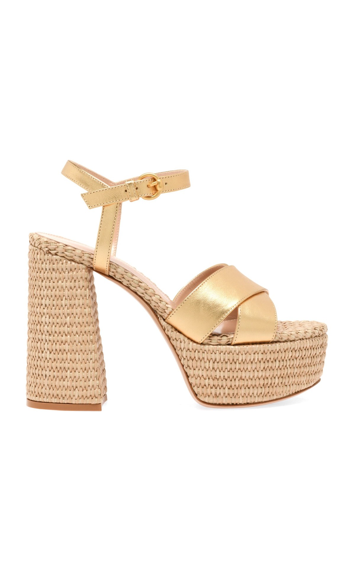 Bebe Metallic-Leather Platform Sandals