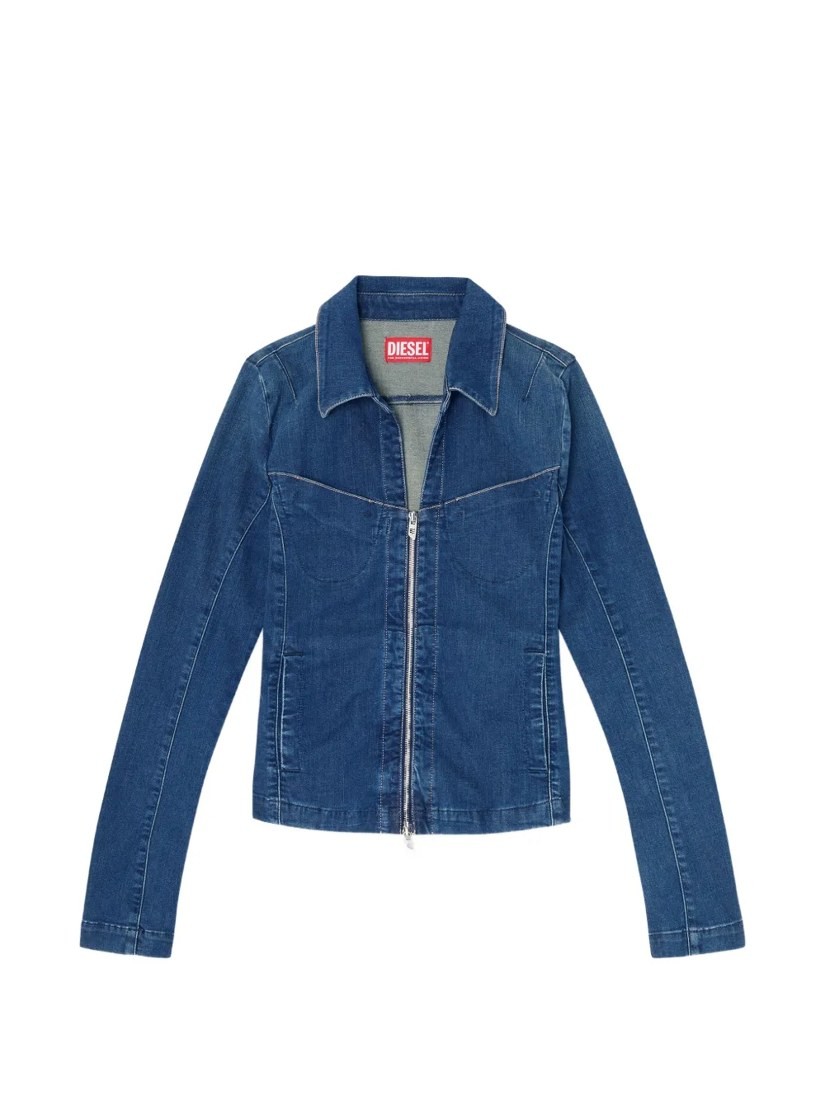 Full-zip shirt in denim