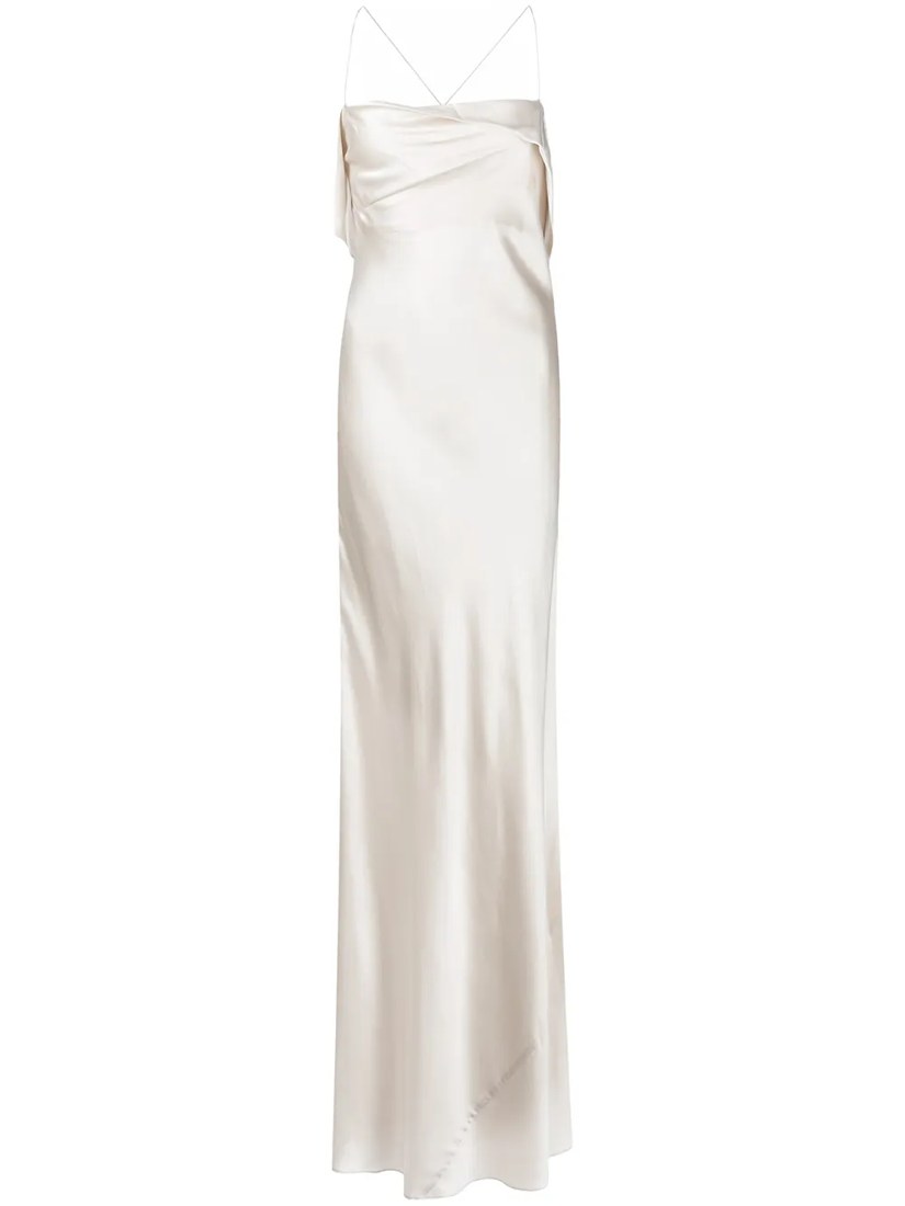 Silk cowl neck gown
