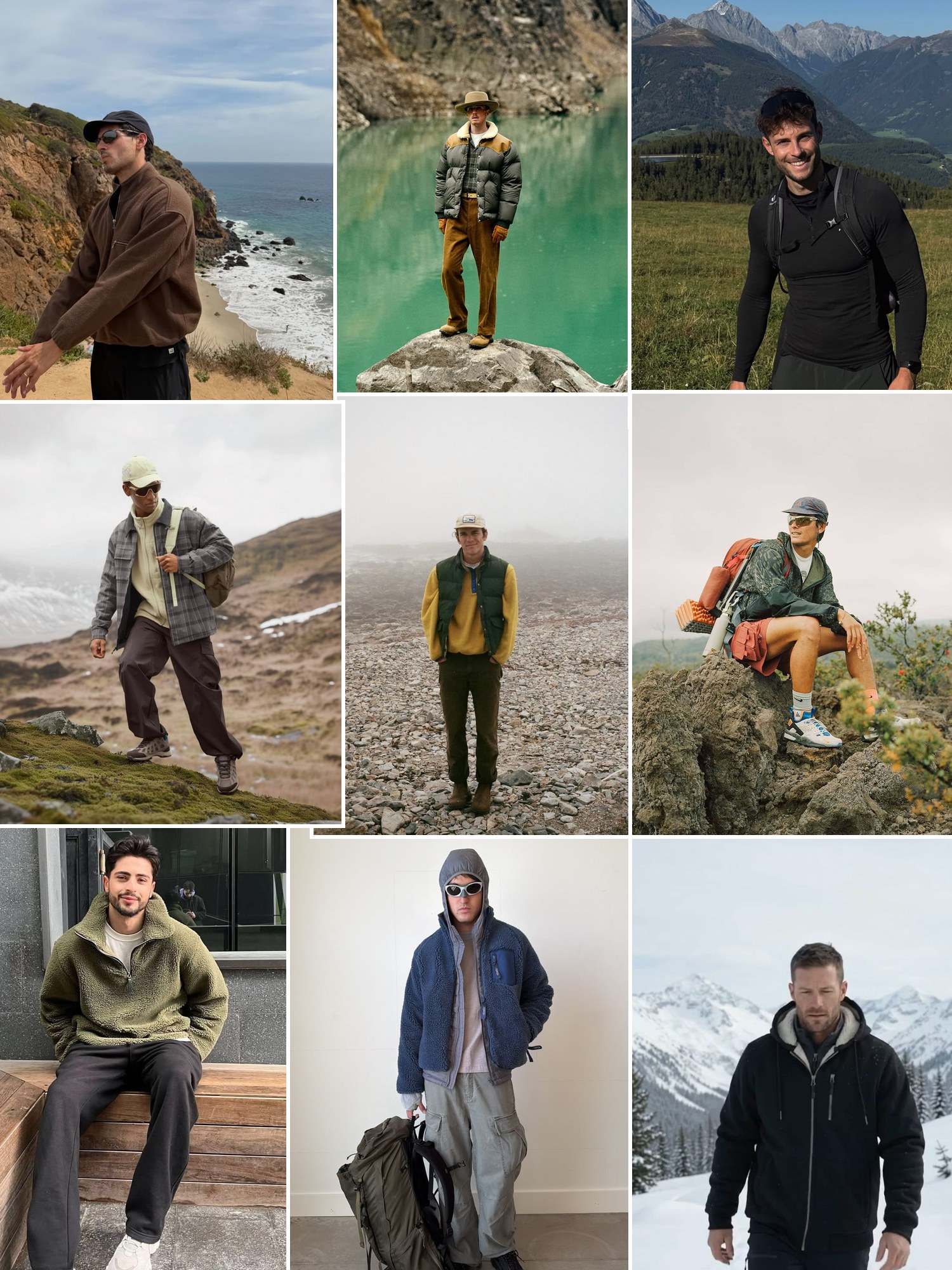 Street style collage of women wearing outdoor gifts for men