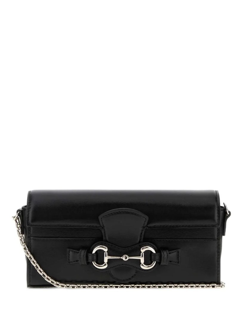 Horsebit chain-strap wallet