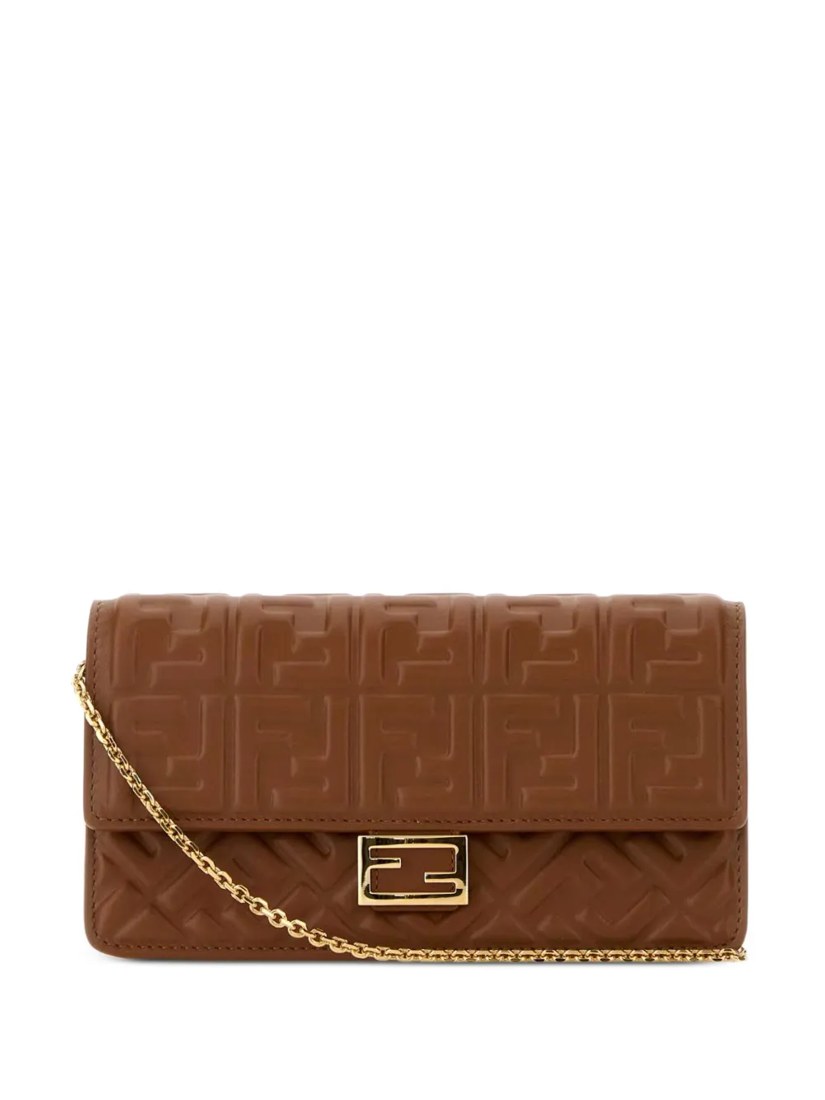 Baguette wallet on chain in nappa leather with FF motif