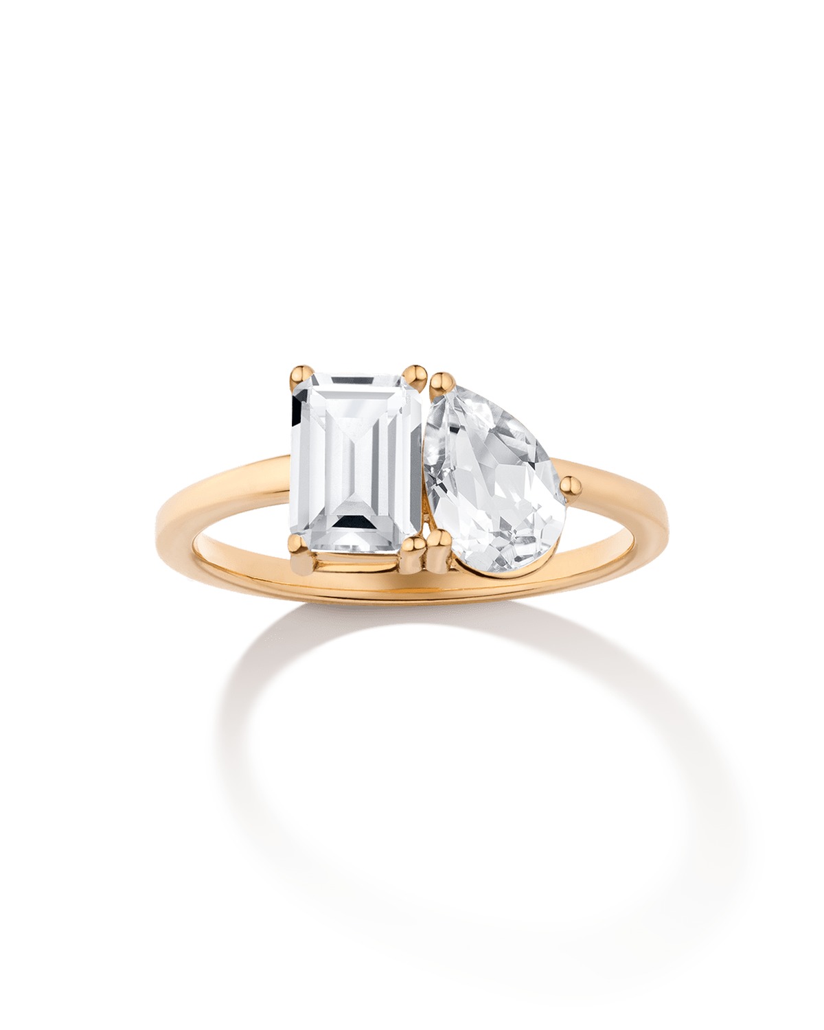 Toi et Moi Gemstone Classic Ring in 14k Yellow Gold