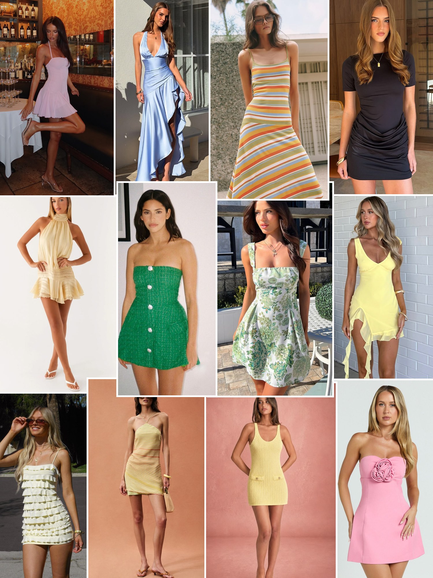 Street style collage of women wearing That's So Fetch dresses