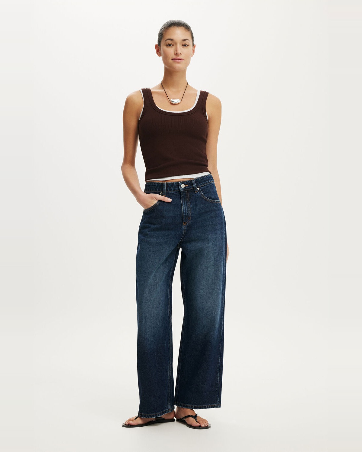 High Rise Wide Crop Jean
