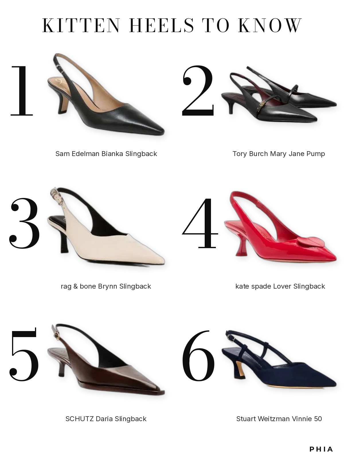 Kitten-Heel Pumps and Slingbacks collage