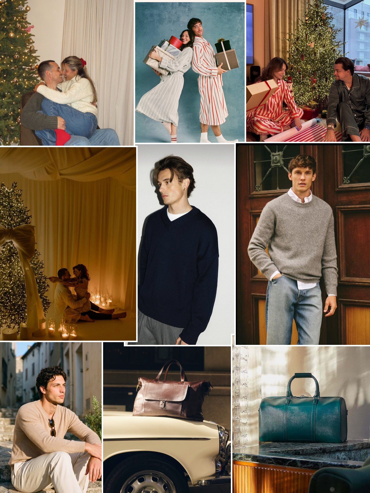 Street style collage of women wearing gifts for husband