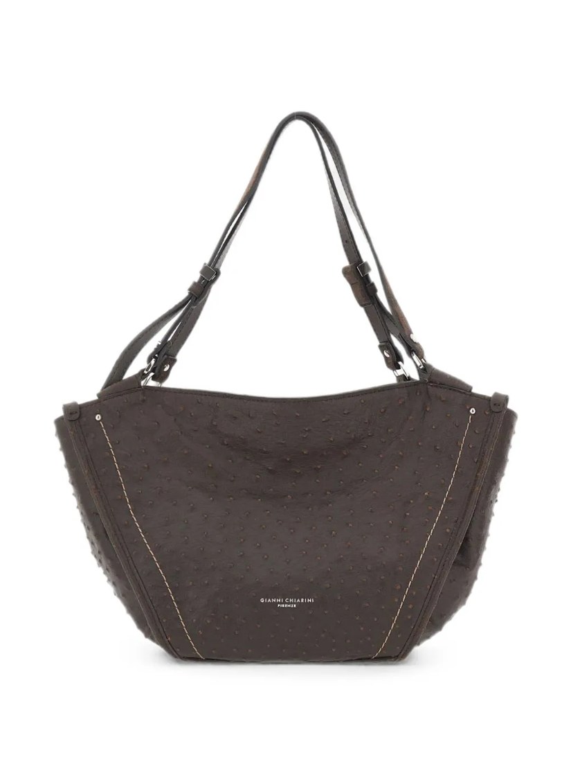 Bloom ostrich-effect leather shoulder bag
