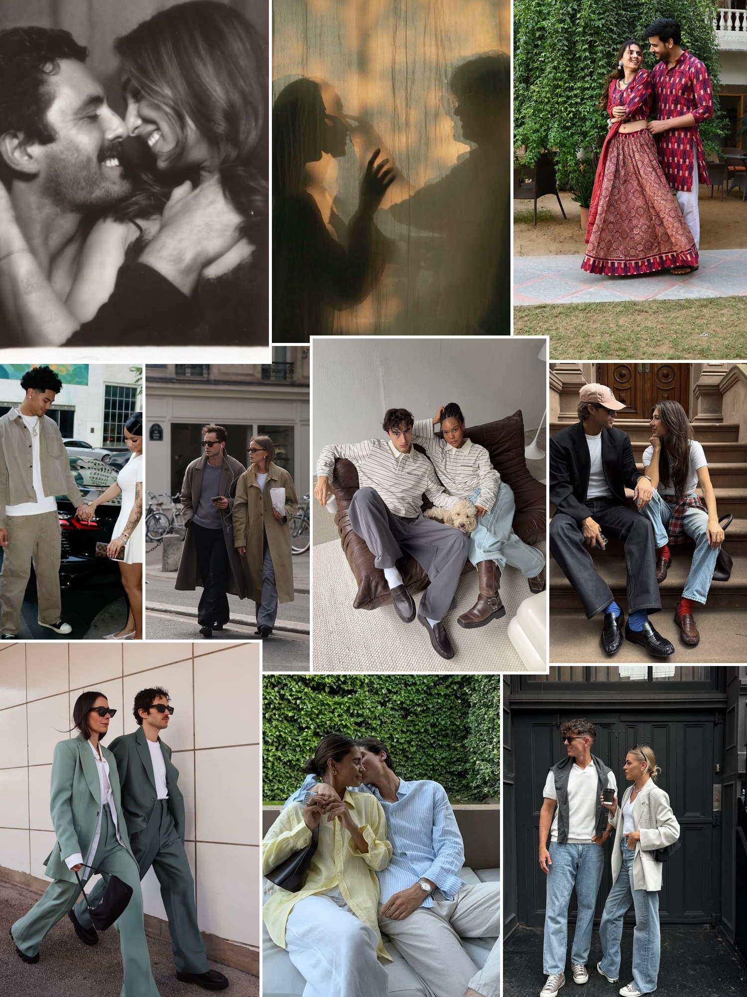 Street style collage of women wearing sentimental gifts for boyfriend