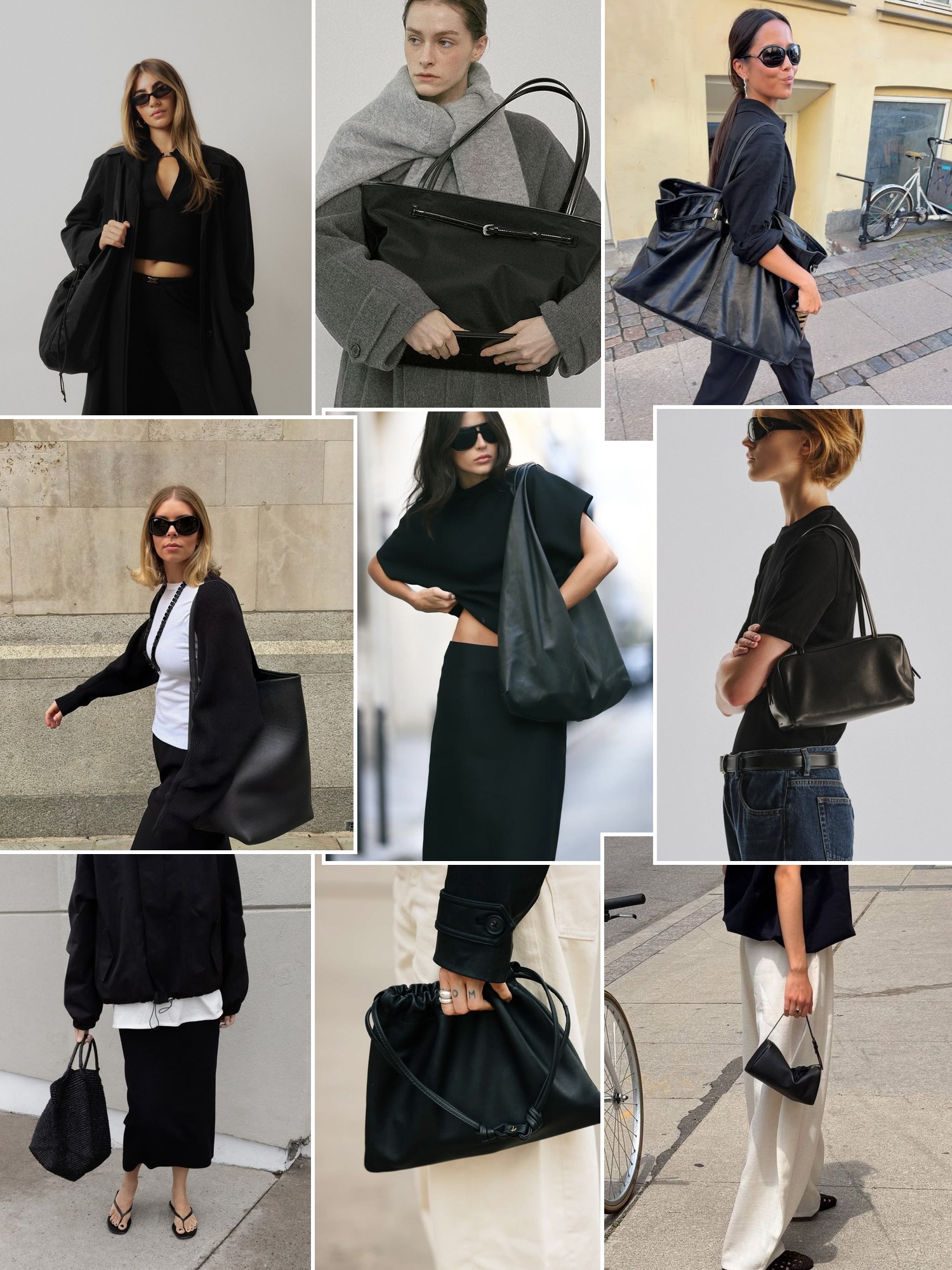 Collage of nylon mini shoulder bags and similar looks