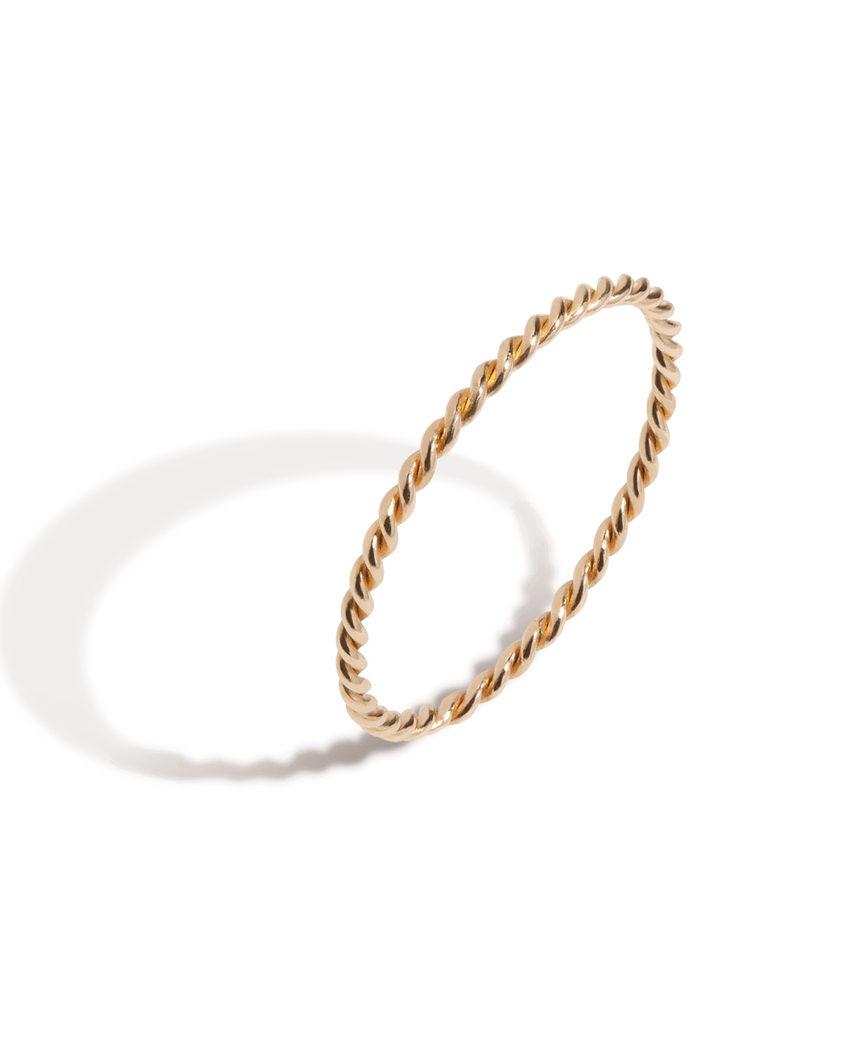 Stackable Twist Ring in 14k Yellow Gold