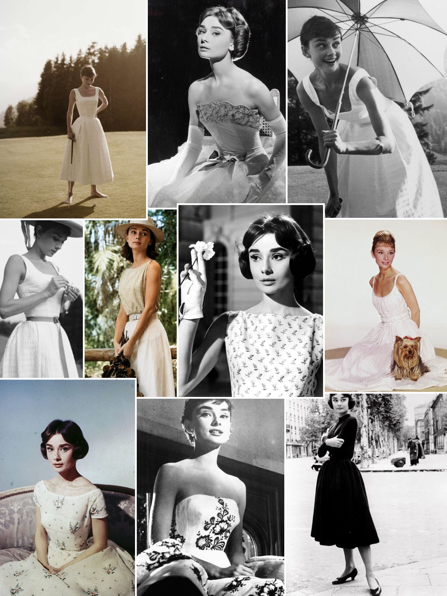 Street style collage of women wearing best summer dresses