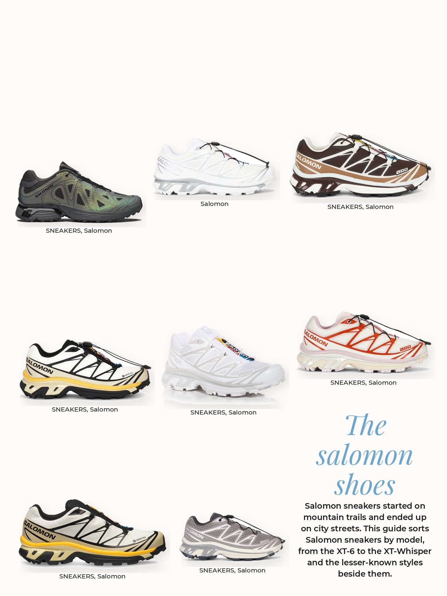 Salomon shoes collage: Salomon
