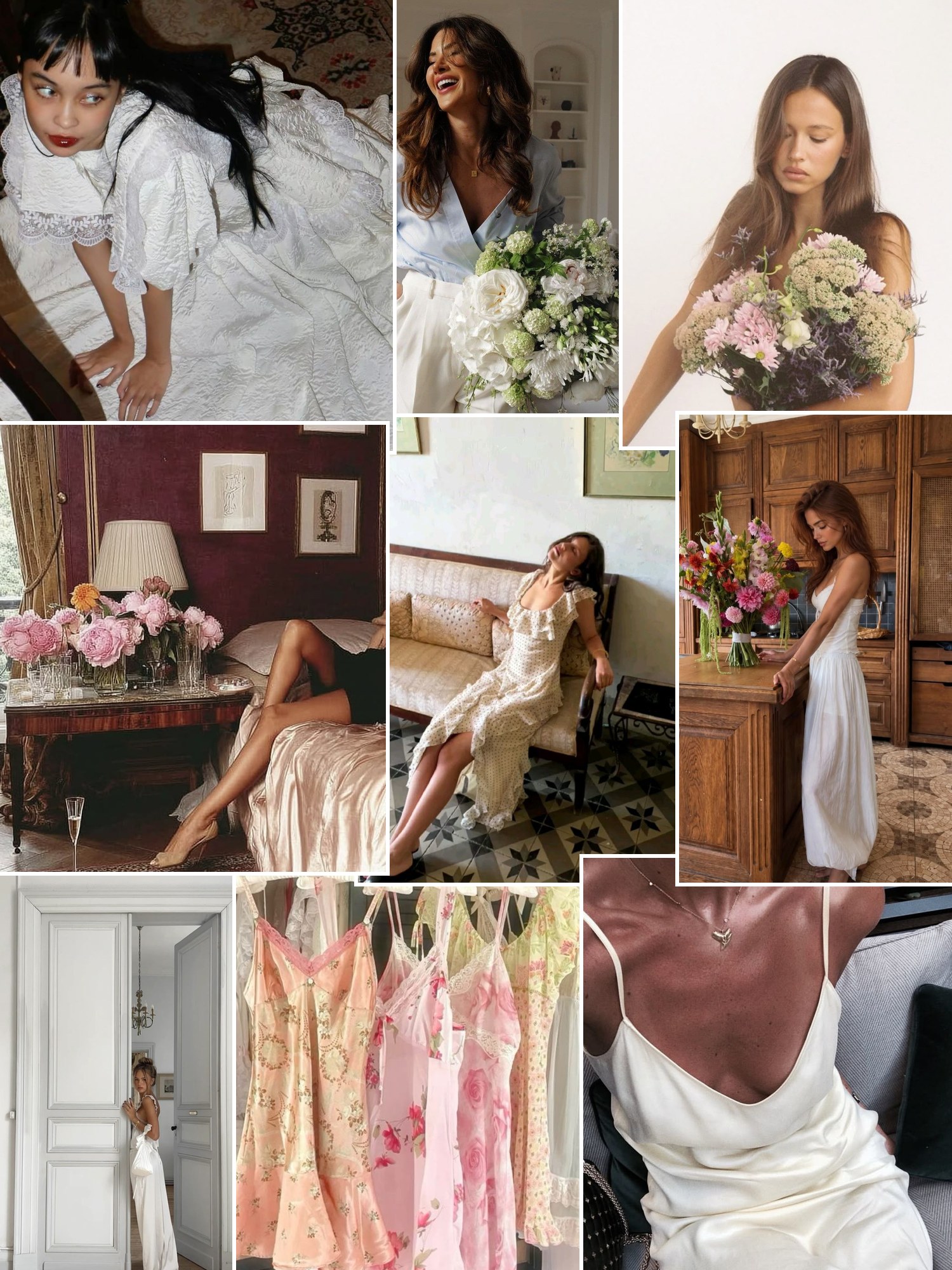 Street style collage of women wearing romantic gifts for her