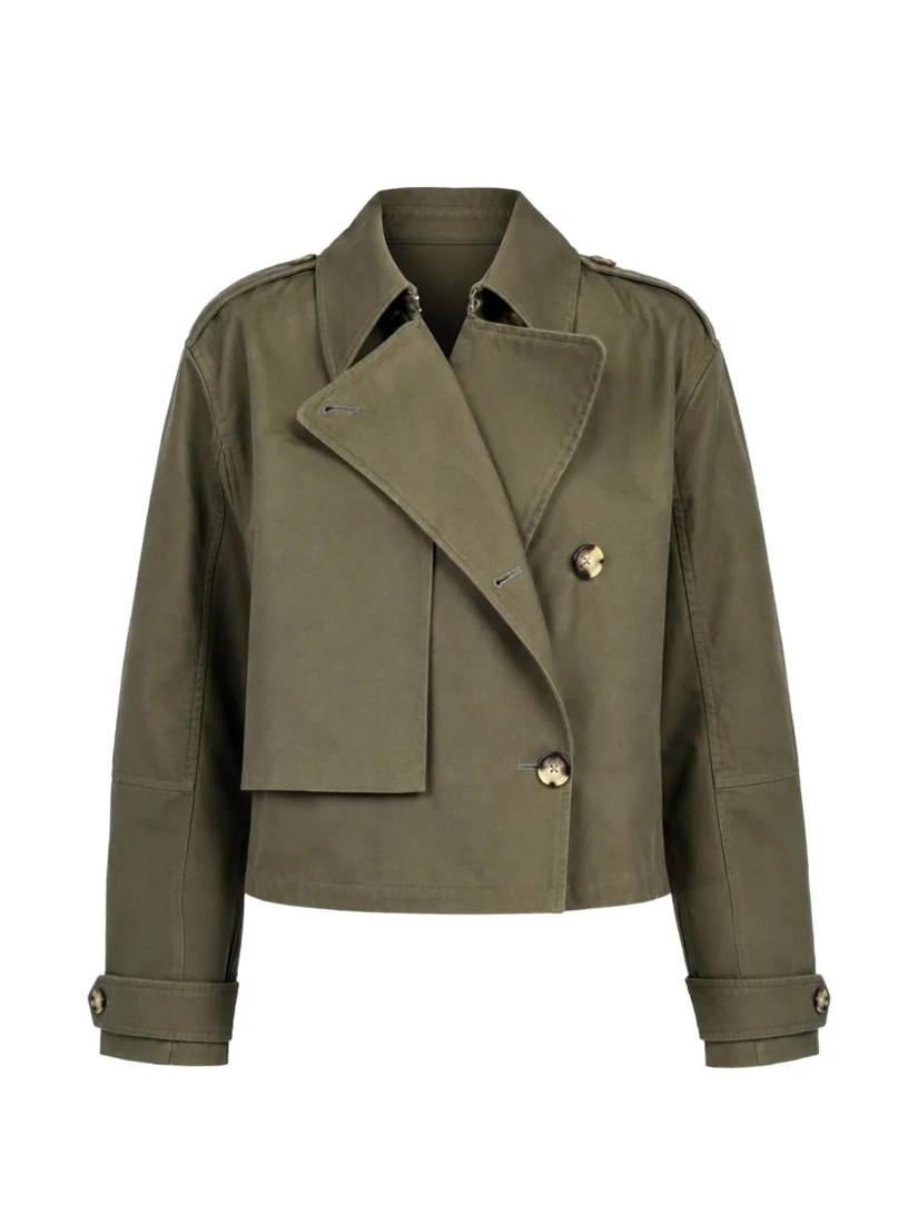Jamie cropped cotton trench coat