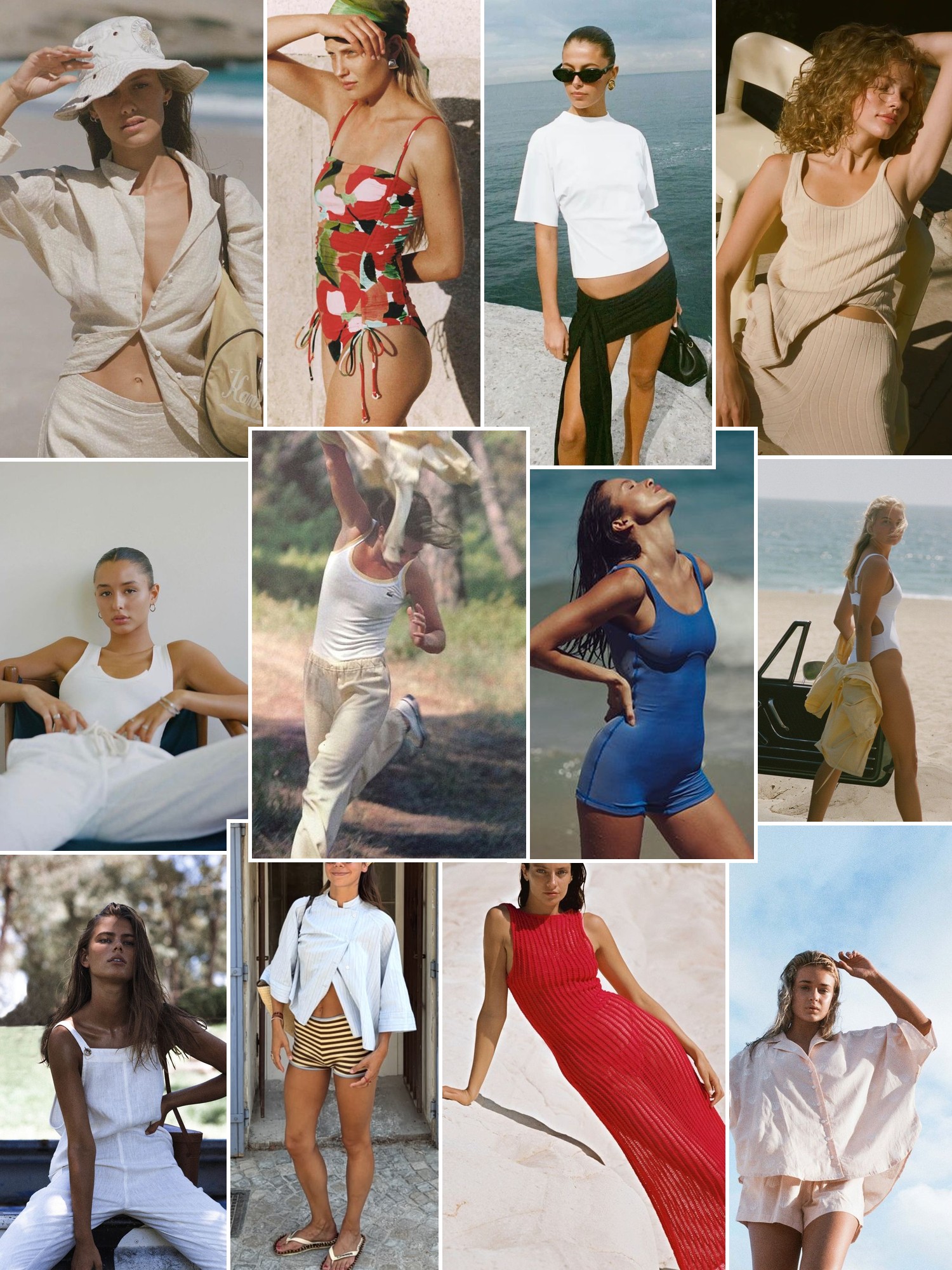 Collage of runway looks, campaign shots and street style outfits that capture the Zulu & Zephyr mood