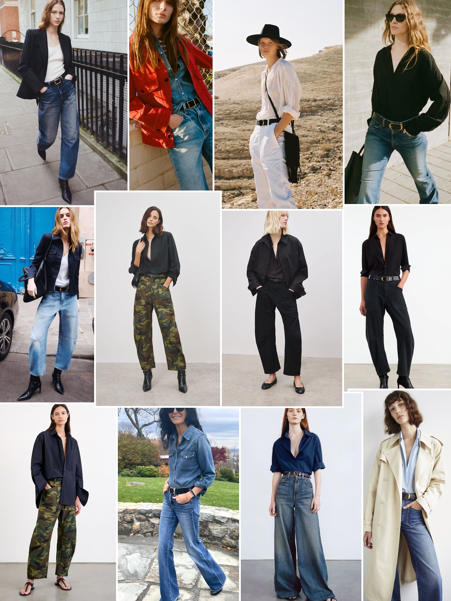 Collage of runway looks, campaign shots and street style outfits that capture the NILI LOTAN mood