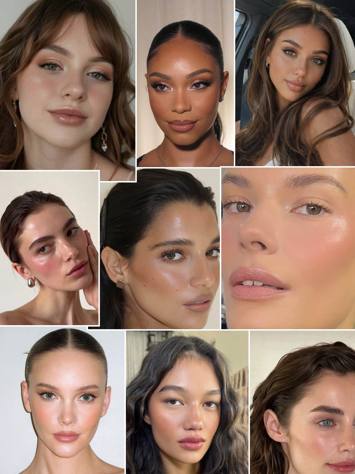 Street style collage of women wearing EM Cosmetics