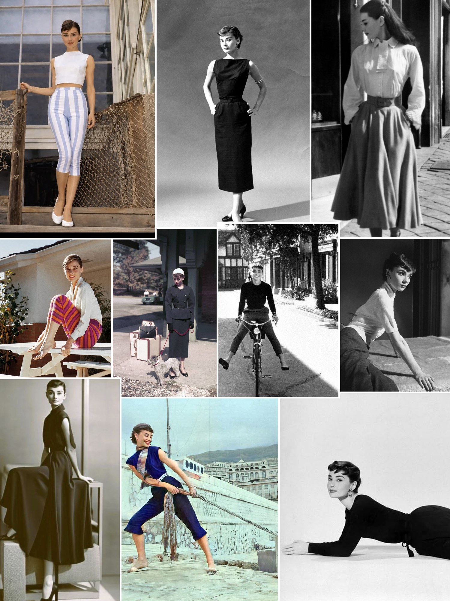 Street style collage of women wearing retro style