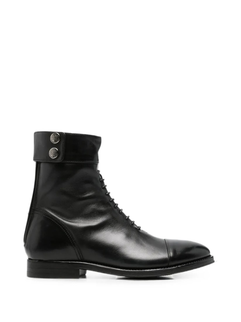 Lace-up button-detail boots