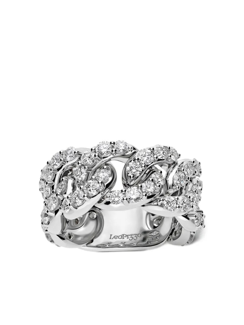 18K white gold Groumette diamond ring