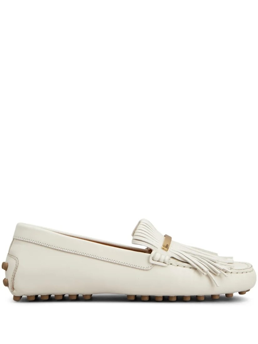 Fringed leather loafers