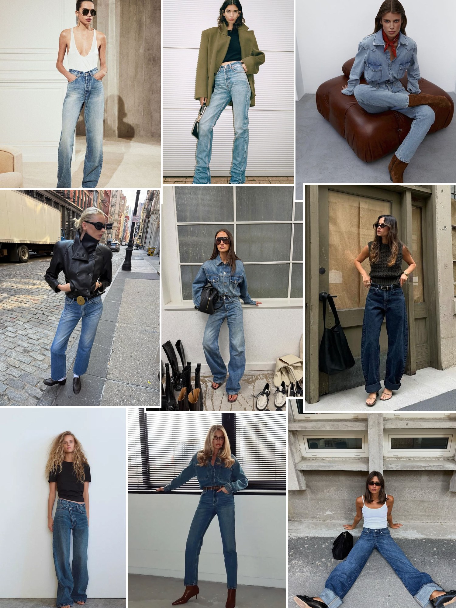 Collage of everyday outfits built around G-Star jeans