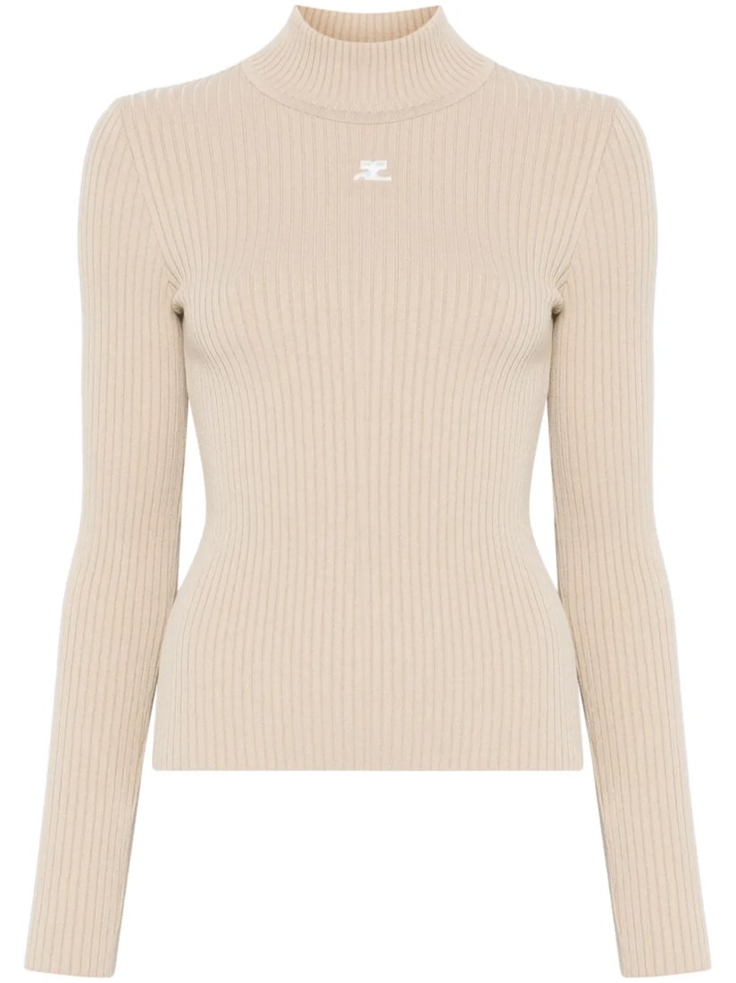 Reedition rib knit mockneck sweater