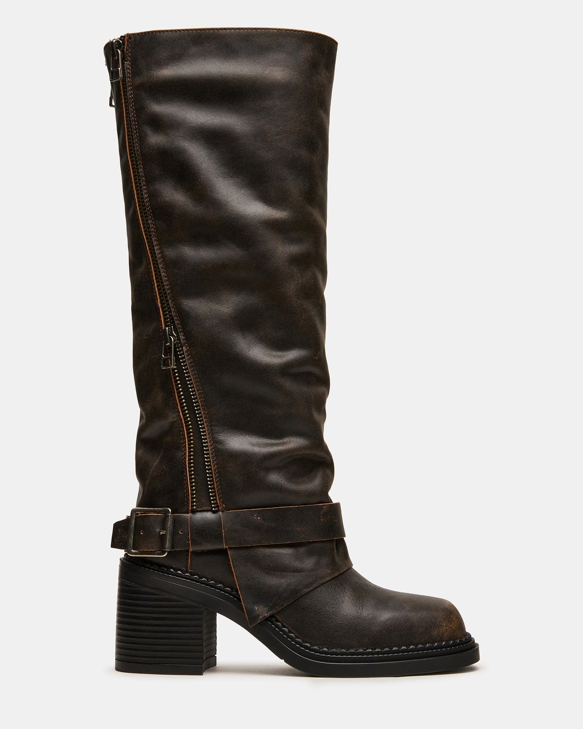 Lowery Brown Distressed Fold-Over Western Boots