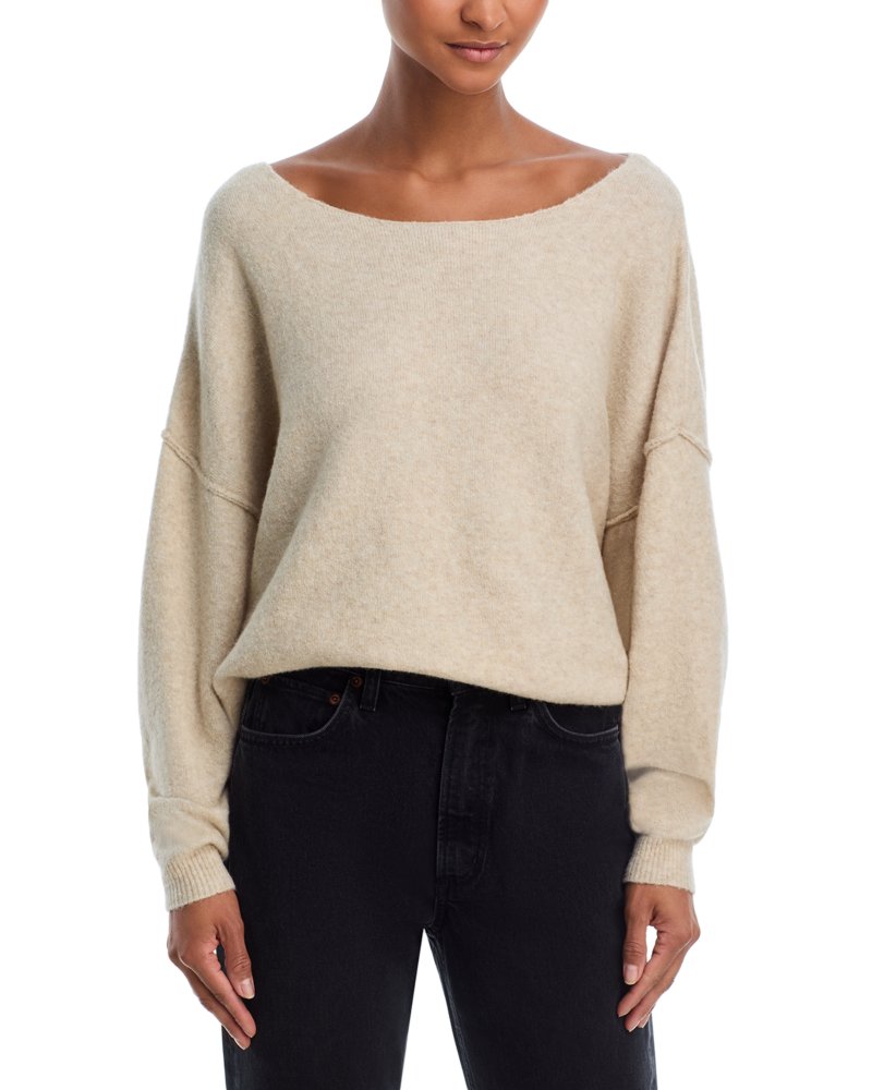 Boat Neck Drop Sleeve Sweater