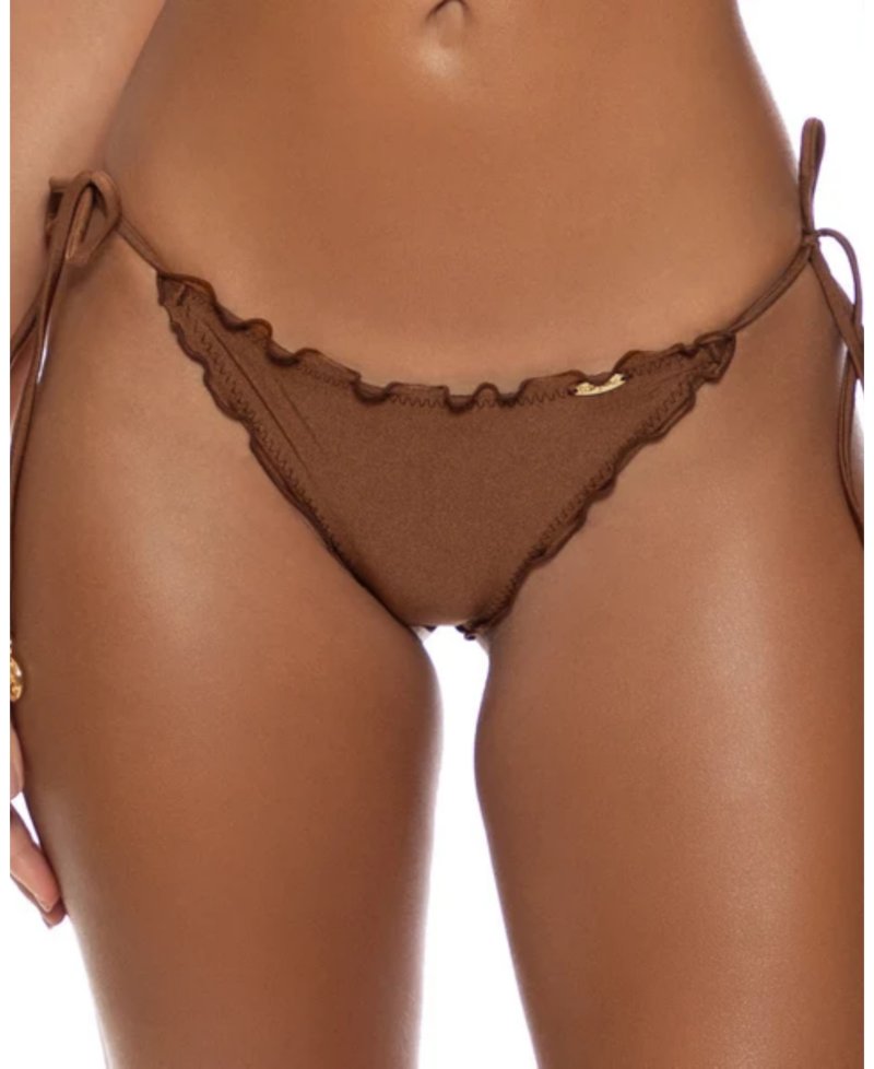Cosita Buena Wavy Brazilian Tie Side Ruched Back Bottom