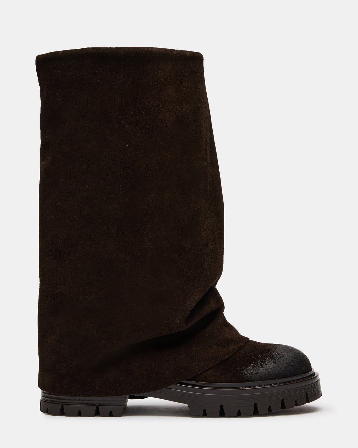 Rift Brown Suede Cuffed Moto Boots