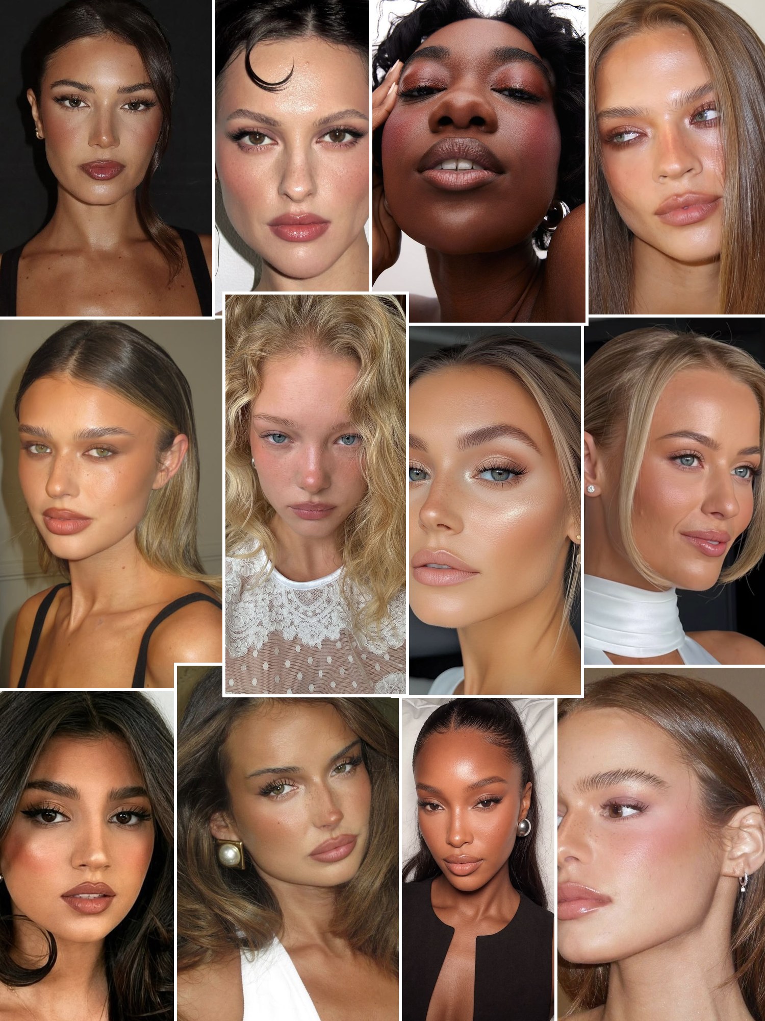 Street style collage of women wearing Makeup by Mario