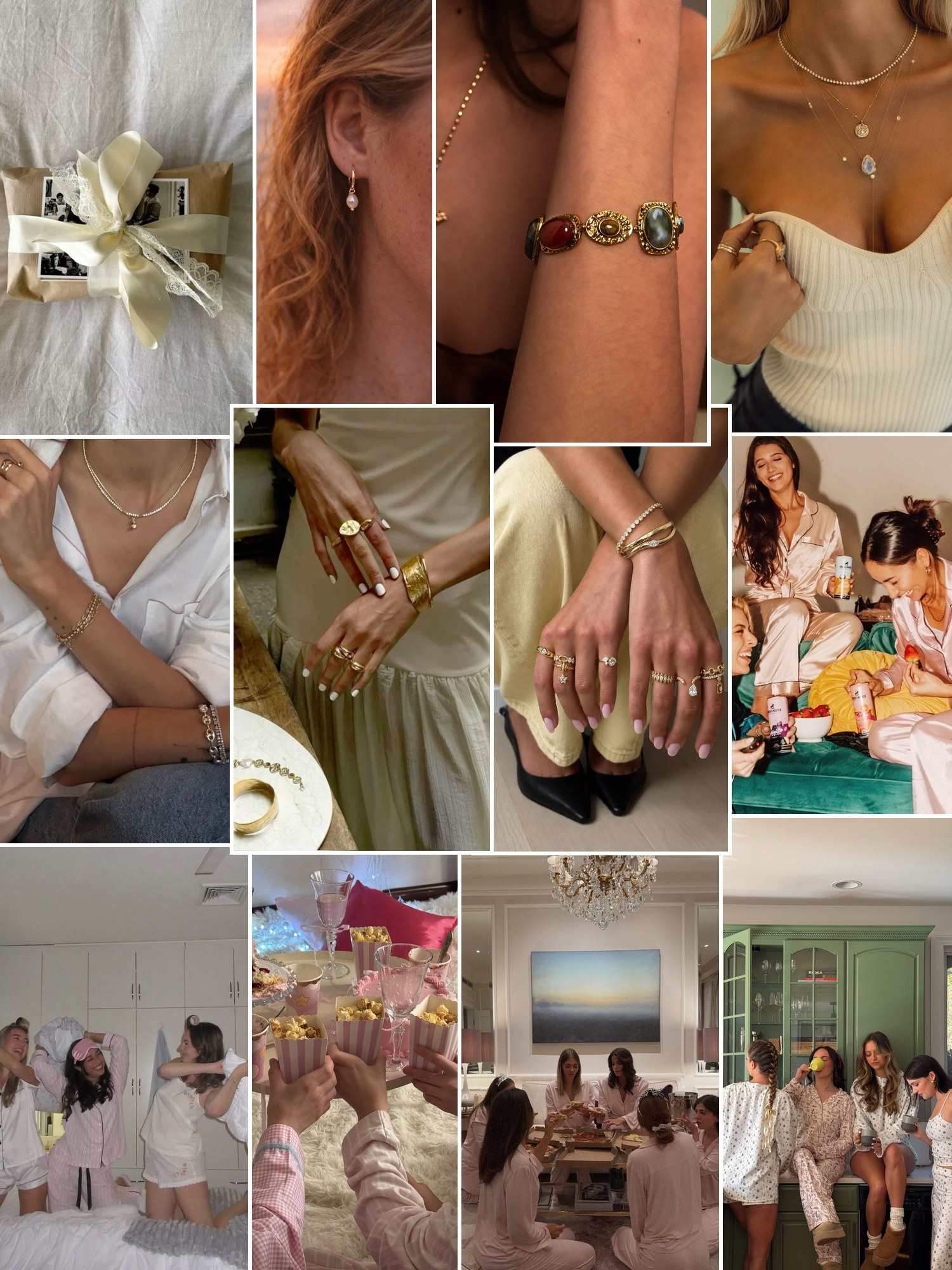 Street style collage of women wearing gifts for girlfriend