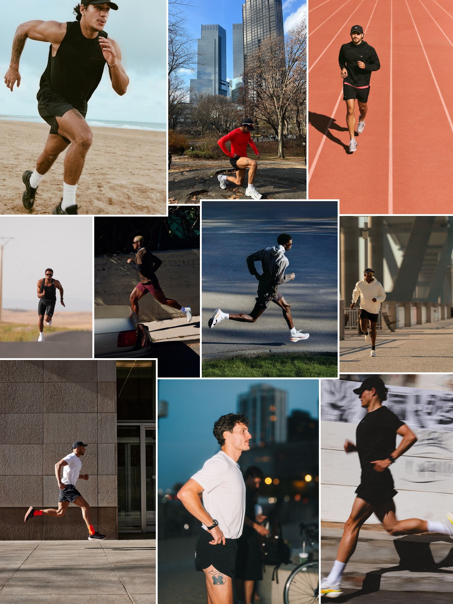 Street style collage of women wearing running gifts for men