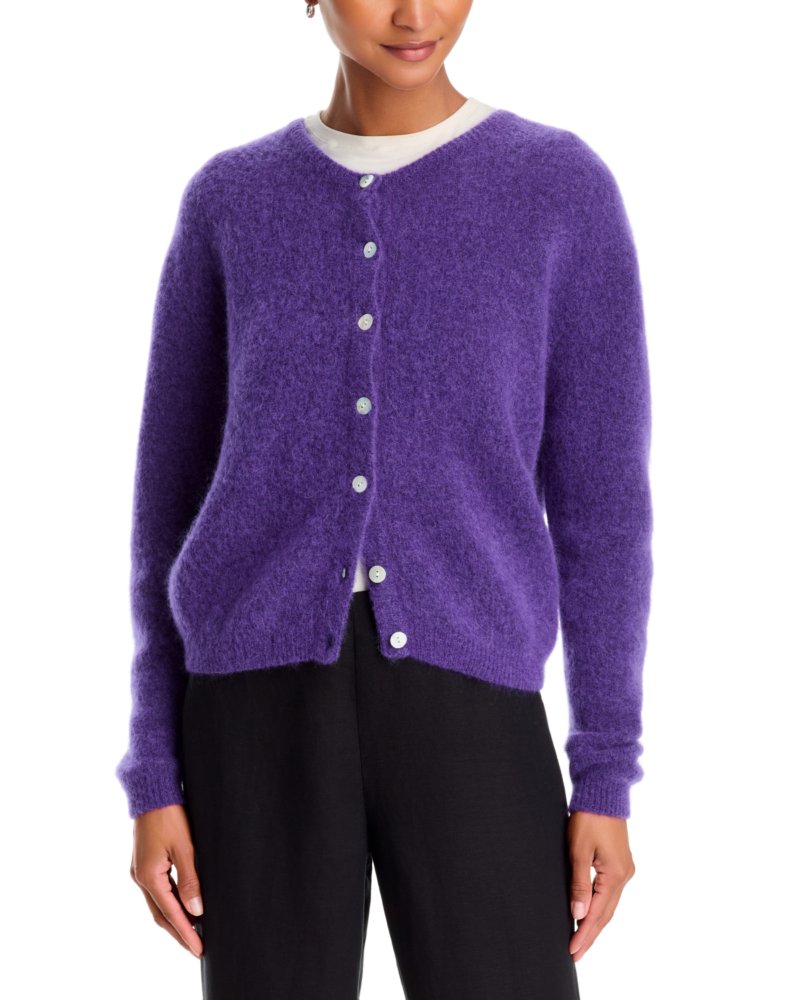 Round Neck Buttoned Ball Cardigan