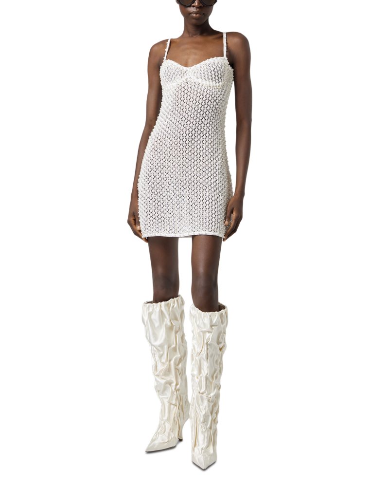 Mini Sweetheart Neck Knit Dress