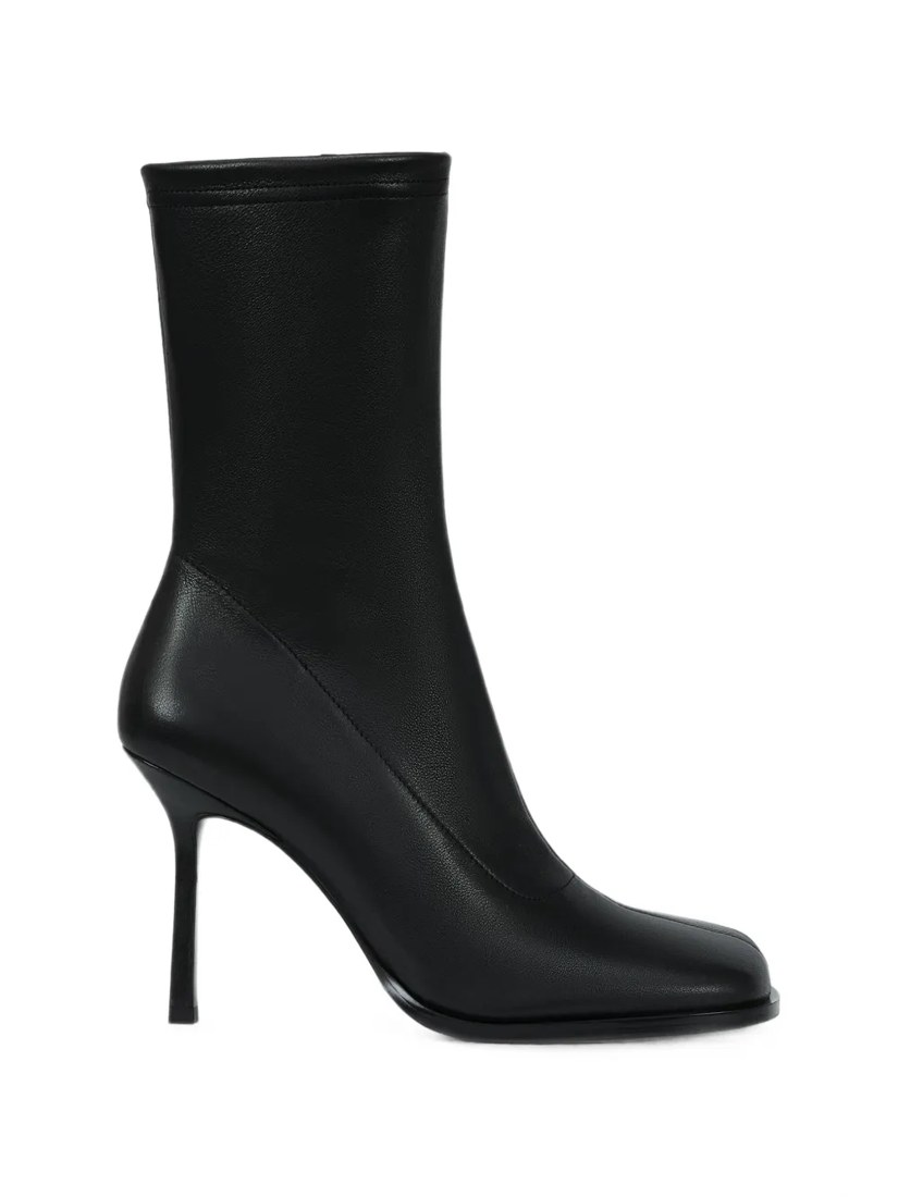 Square-toe stiletto-heel ankle boots