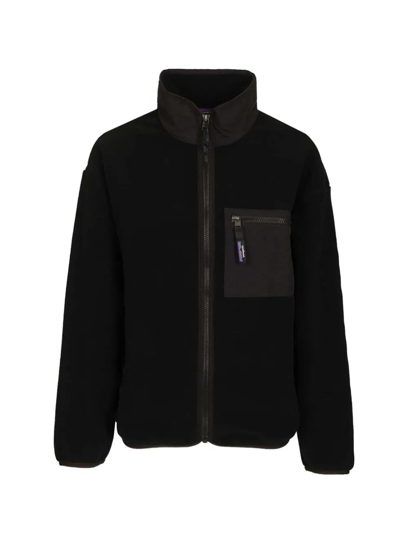 Logo-patch fleece jacket