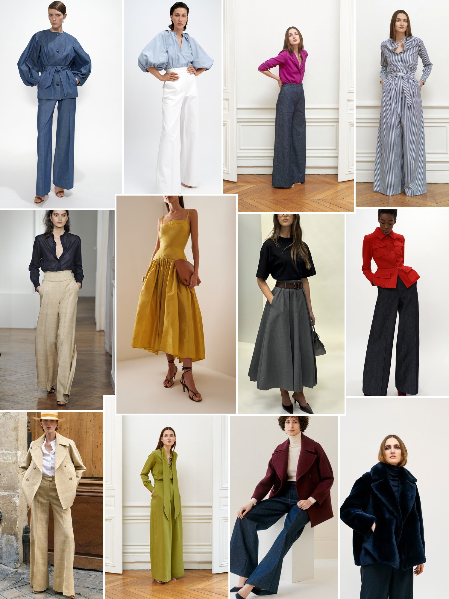 Collage of runway looks, campaign shots and street style outfits that capture the Martin Grant mood