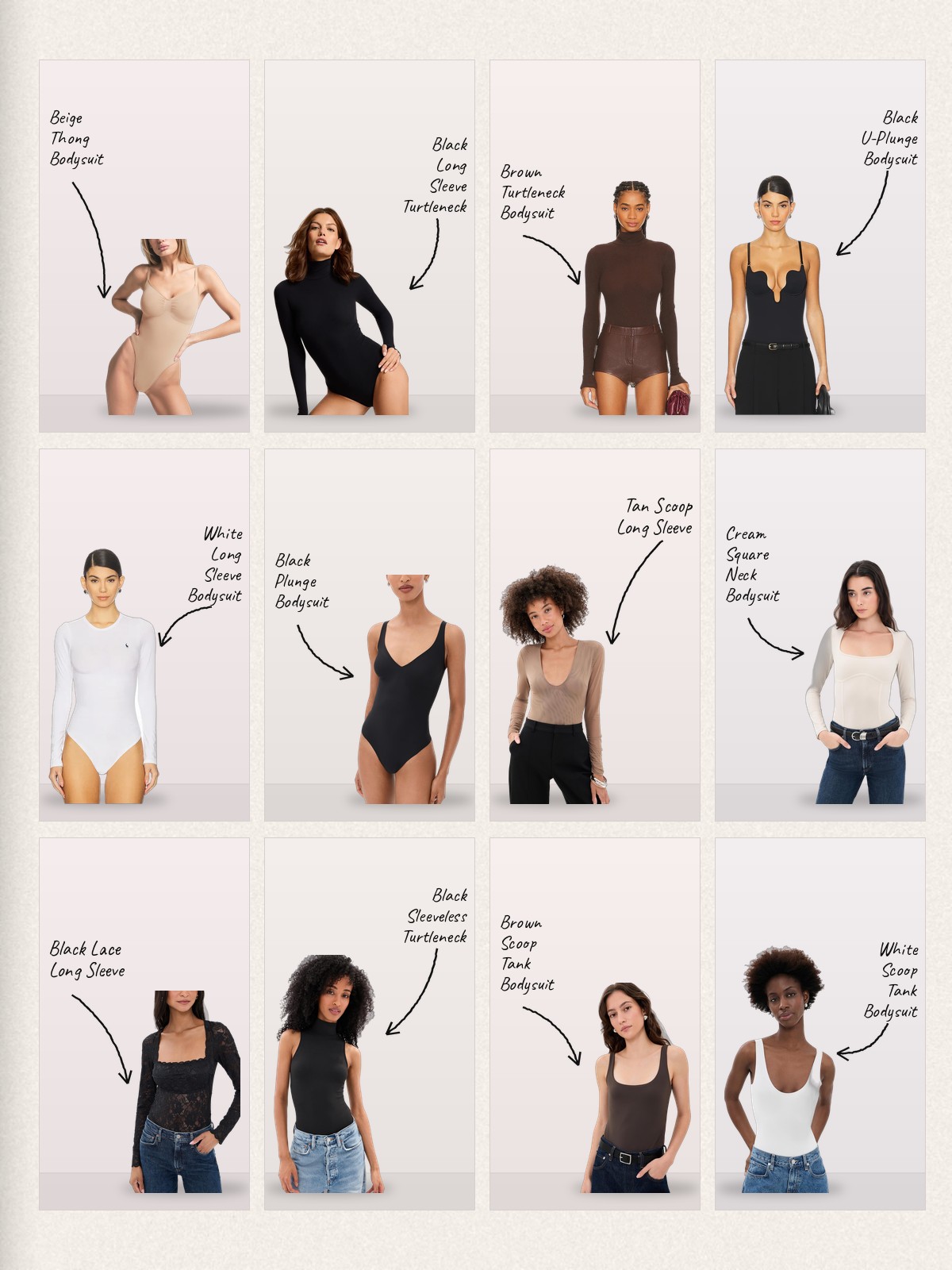 Undercover Bodysuits collage