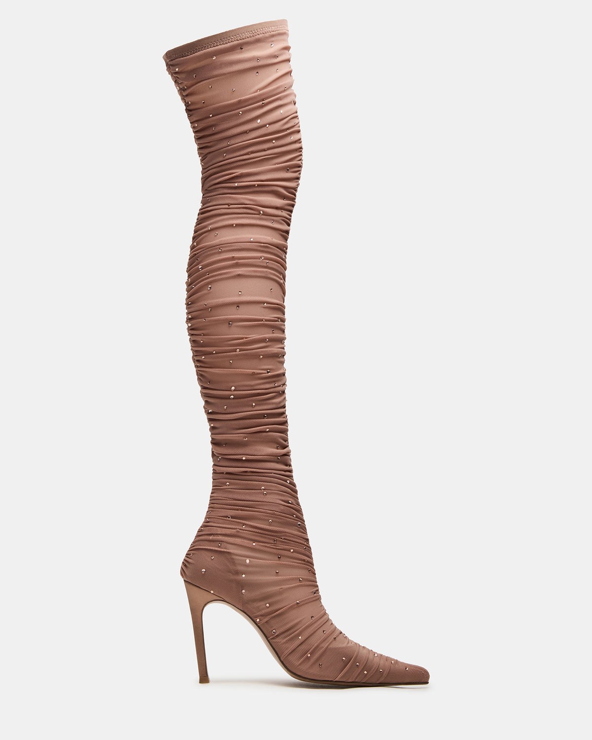 Rashida Blush Mesh Over-the-Knee Boots