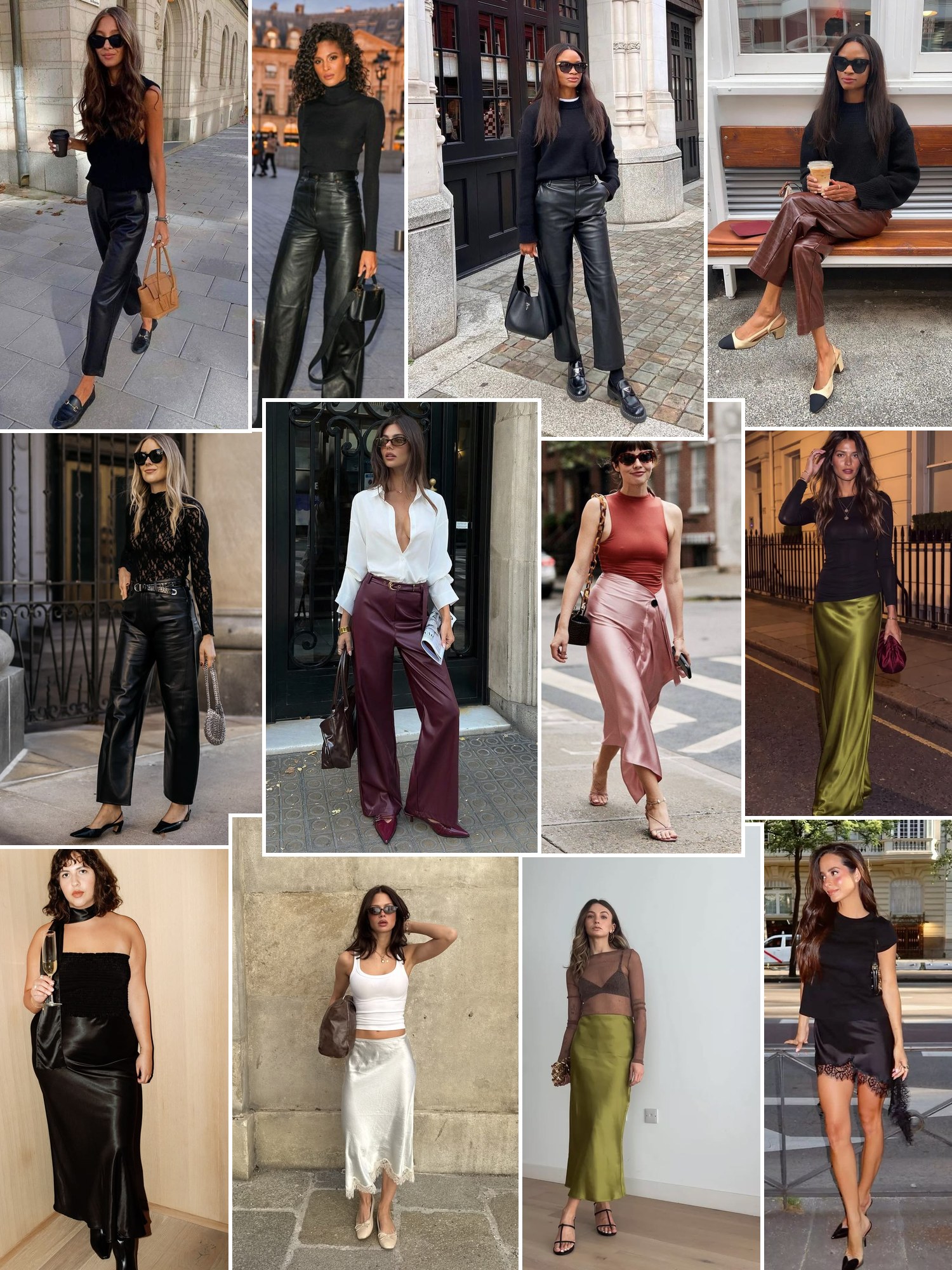Collage of everyday outfits built around Dynamite clothing
