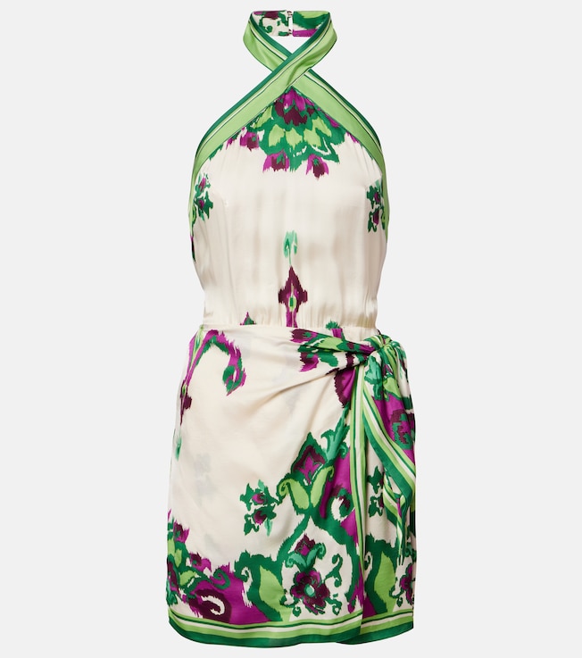 Aya printed halterneck minidress