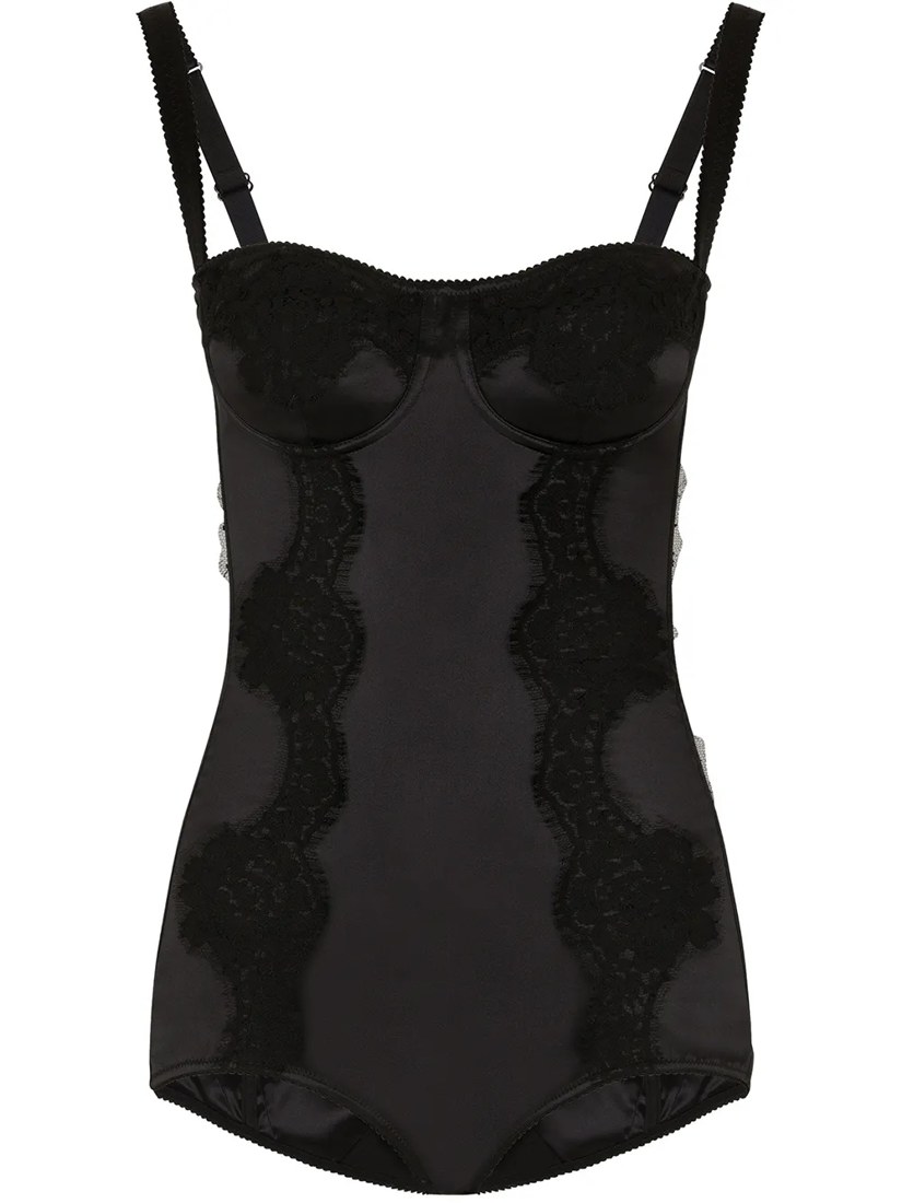 Lace-detail balconette bodysuit
