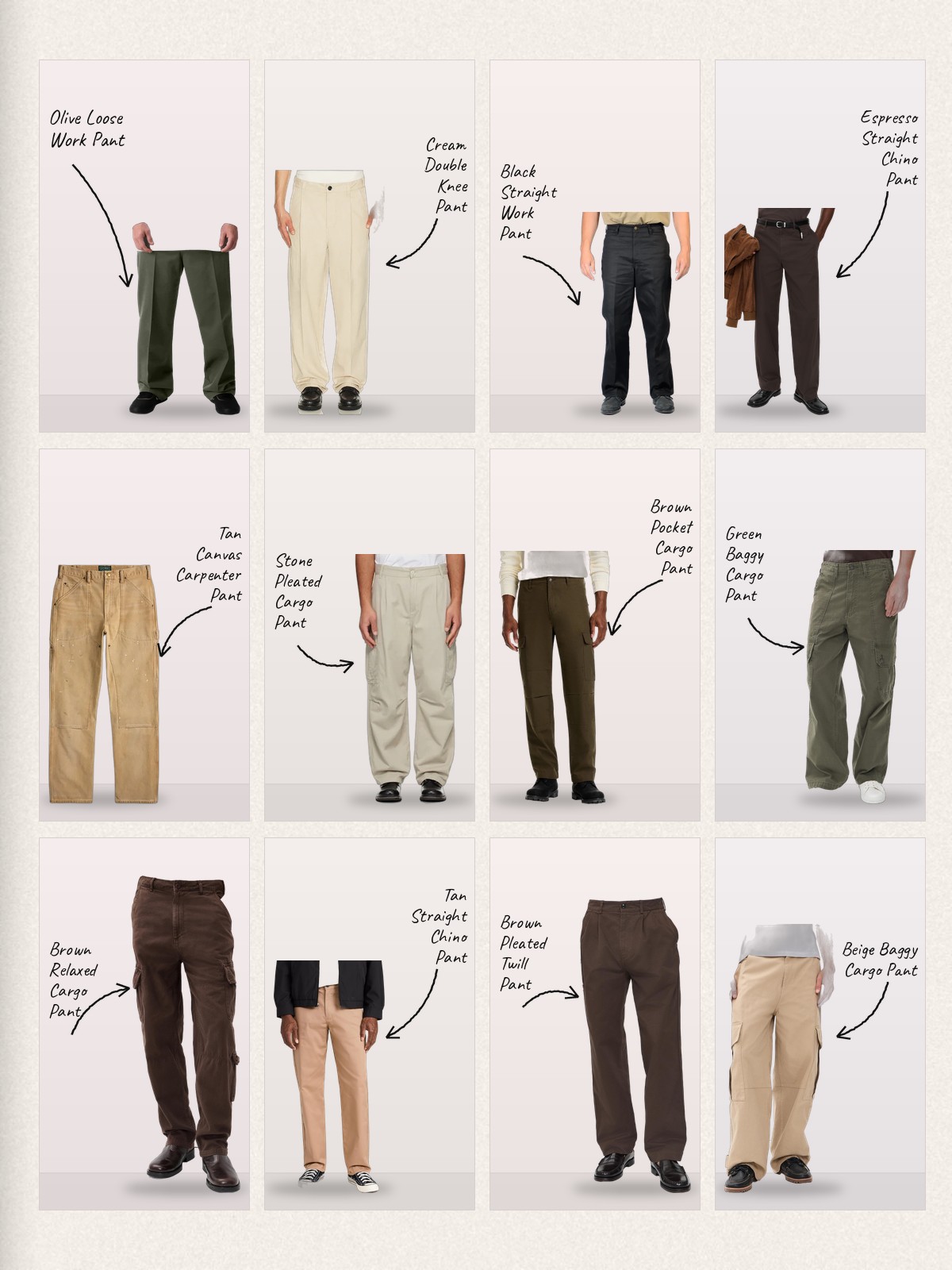 Work Pant collage