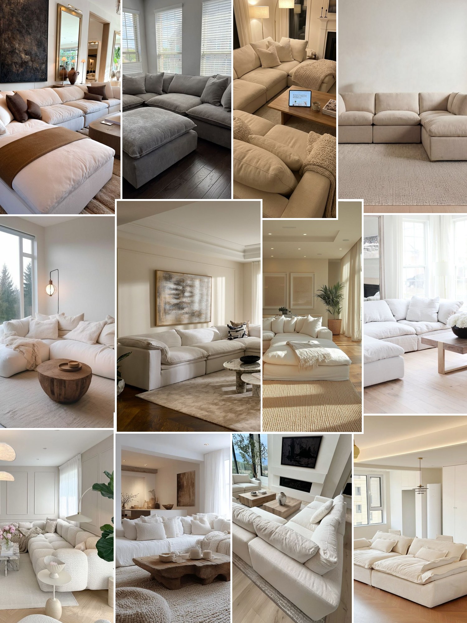 Collage of deep modular cloud sofas and similar looks