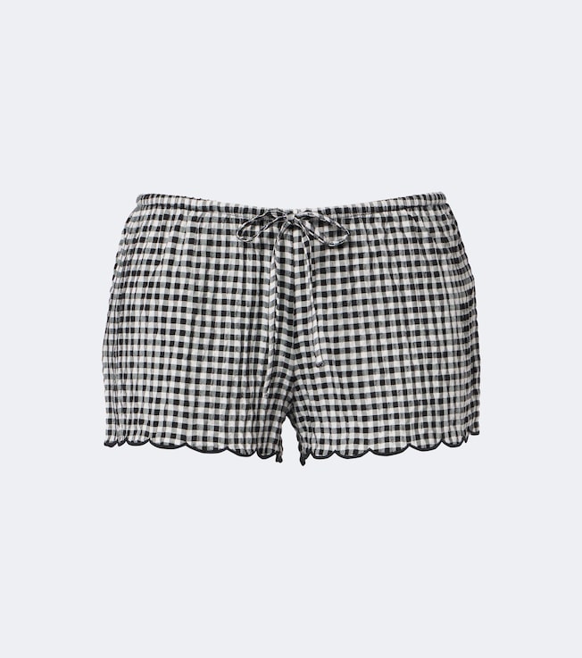 Gingham scalloped shorts