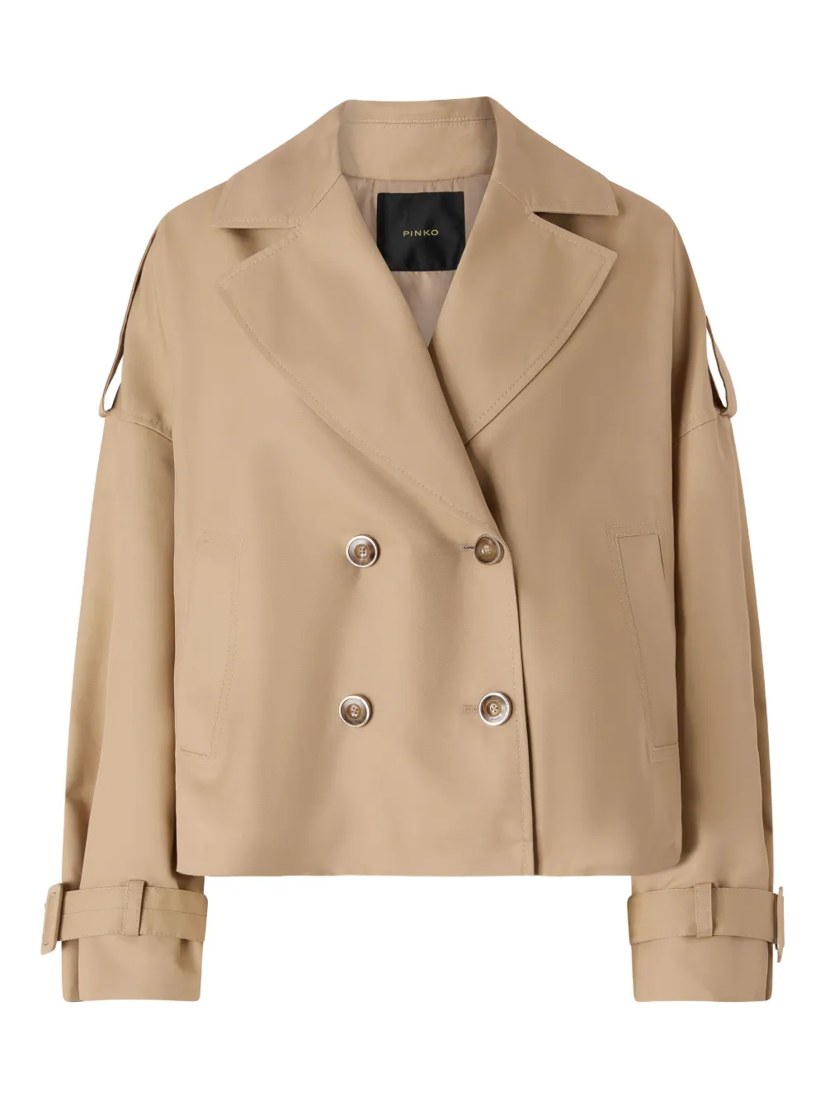 Short double-breasted trench coat