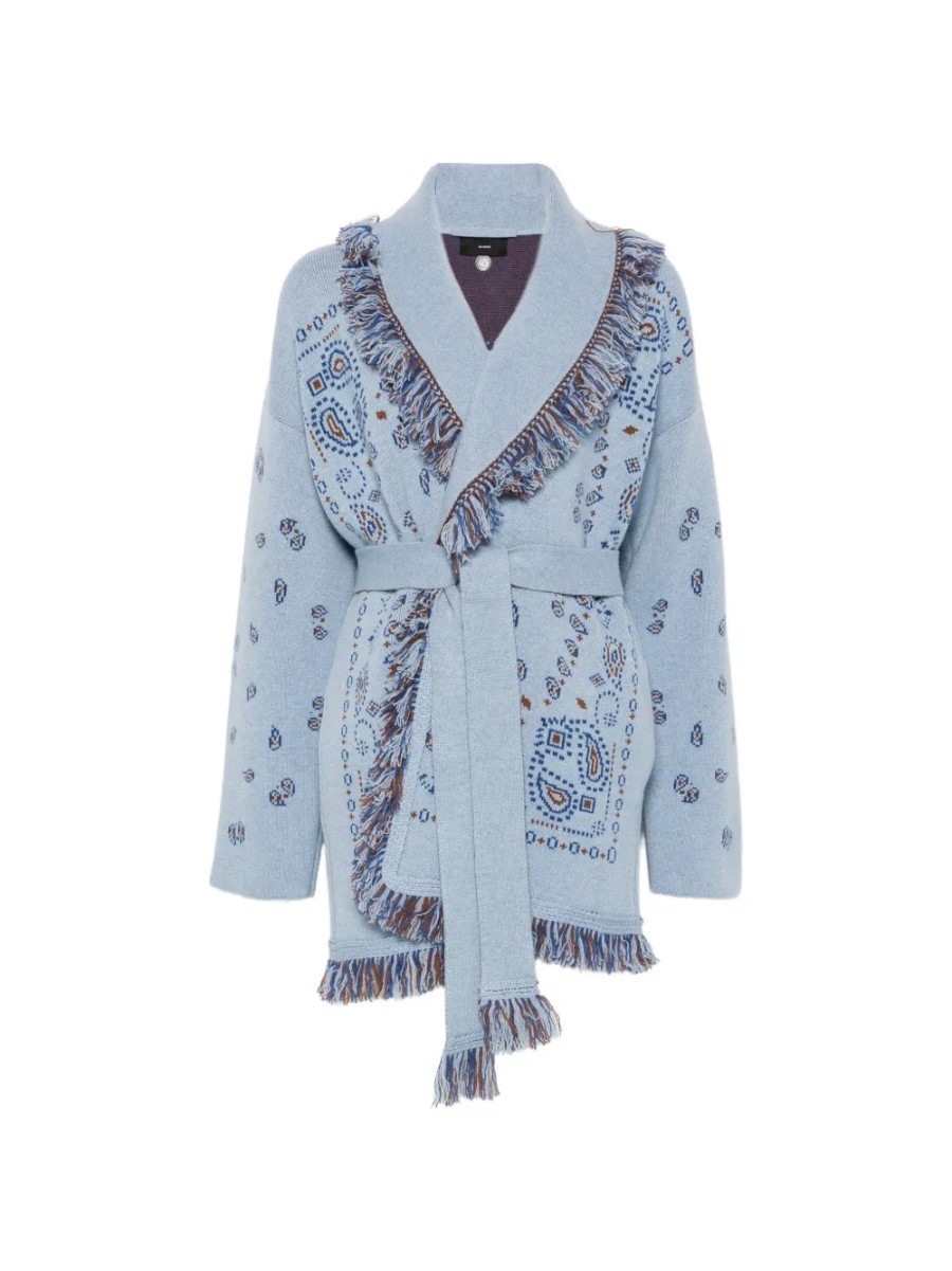 Bandana Jacquard Fringed Cardigan